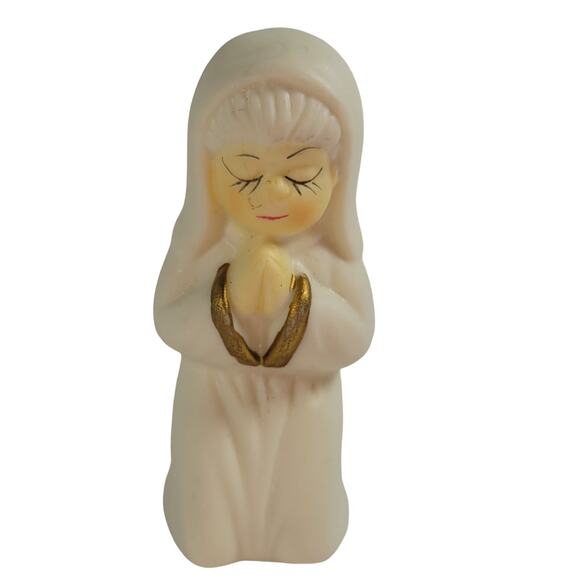 9 Pc Vintage White & Gold Porcelain Nativity Set Figurines Christmas Decoration - Picture 2 of 15